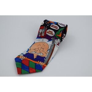 VTG Looney Tunes Tie Bugs Bunny Elmer Fudd Duck Season‎ Novelty Cartoon Necktie